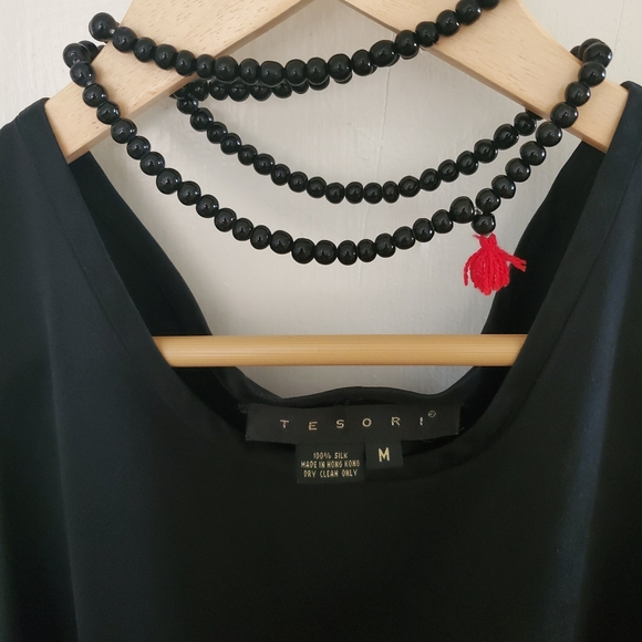 Vintage Tesori Silk Tank, Black - Picture 3 of 5